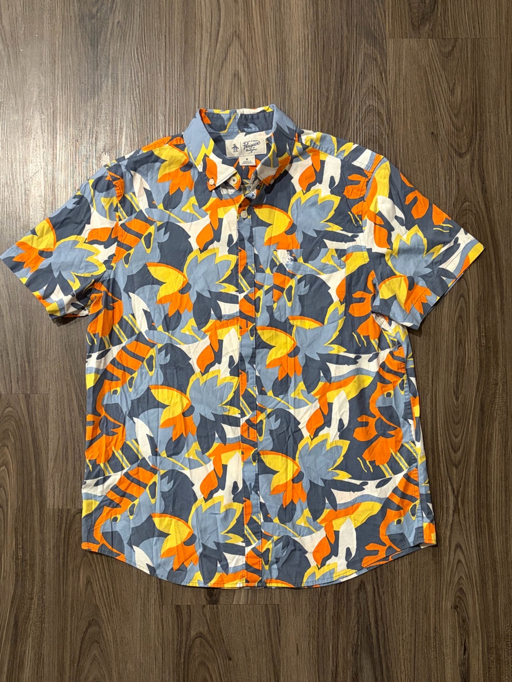 Original Penguin Short-Sleeve Floral Button Up Shirt